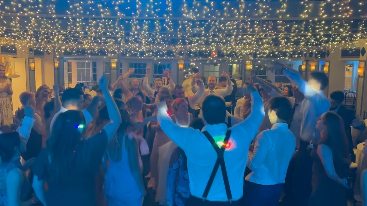 Under the string lights